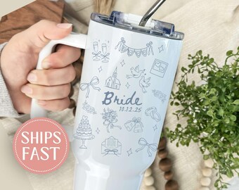 Personalized Bridesmaid Tumbler, Bachelorette Party Gift, Custom Bridal 40 oz Tumbler, Matching Tumblers, Bridesmaid Proposal, Wedding Party