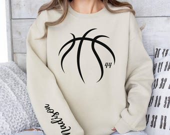 Personalized Basketball Sweatshirt, Basketball Mom Shirt, Custom Name & Number Shirt, Game Day Basketball Tee, Mama Basketball Season Gift
