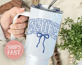 Personalized Floral Bridesmaid Tumbler, Bachelorette Party Gift, Custom 40 oz Tumbler, Matching Tumblers, Bridesmaid Proposal, Wedding Party