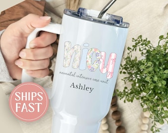 Personalized NICU Nurse 40oz Tumbler, Custom NICU Nurse Gift, Nurse Appreciation Cup, Medical School Graduation Gift, Nursing Student Gifts