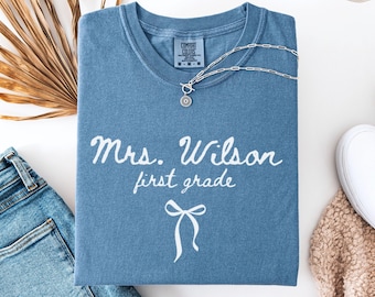 Chemise personnalisée pour professeur de première année, cadeau personnalisé pour professeur de 1re année, chemise de rentrée scolaire, chemise d'équipe de professeurs, cadeaux de remerciement pour professeur