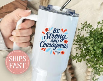 Christian Tumbler, Religious Tumblers, 40oz Tumbler with Handle, Bible Verse Cup, Faith Tumbler, Gift for Christian Women, Christmas Gifts
