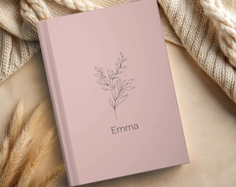 Wildflower personalized journal Custom Notebook for women Floral Gratitude journal Self care wellness journal Prayer journal Gift for her