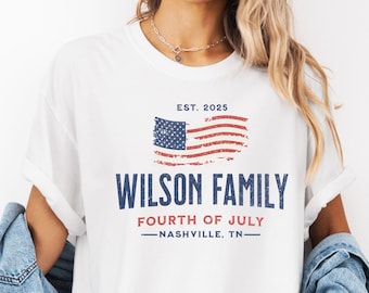 Personalized 4th Of July Shirts, Custom Fourth of July Shirt, USA Shirt, Patriotic Family Tees, Family Matching Tees, Family Reunion Shirts