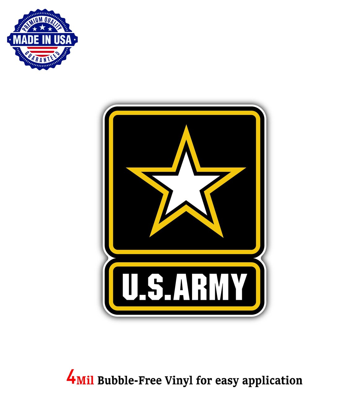 Custom US ARMY MILITARY Vinyl Decal Sticker Car Truck Bumper 4mil ...