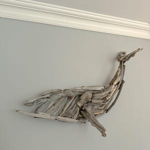 Driftwood Whale Art Handmade Coastal Decor Nautical Beach House Decoration
