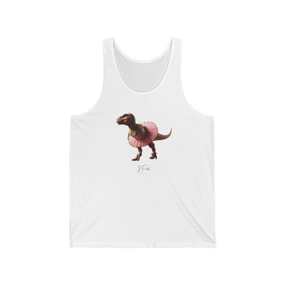 T-Rex in Tutu Top, Funny Unisex Jersey, Cute Pet Costume Shirt, Summer Fashion, Gift for Dino Lovers