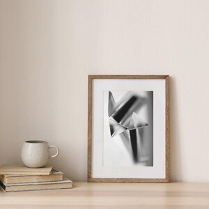 Svartvit geometrisk väggkonst trianglar digital nedladdning