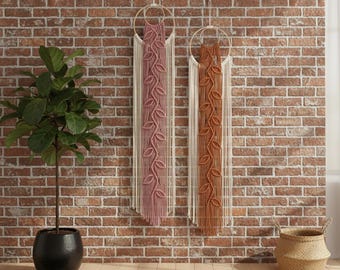 Macrame Nature Vine Wall Hanging | Green Leaf Boho Wall Decor | Tropical Home Art | Plant Lover Gift for Mom