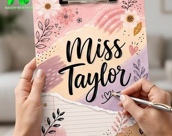 Personalized Teacher Acrylic Clipboard, Custom Pencil Clipboard with Name, Teacher Appreciation Gift, Back To School Gift