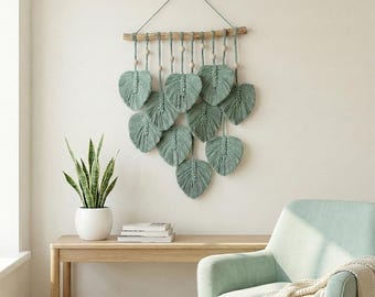 Macrame Christmas Tree Wall Hanging, Boho Xmas Decor, Handmade Holiday Wall Art, Minimalist Rustic Christmas Decor