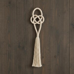 Celtic Knot Macrame Wall Hanging | Rope Wall Decor Nautical Boho | Abstract Black White Art | Unique Engagement Gift image 10