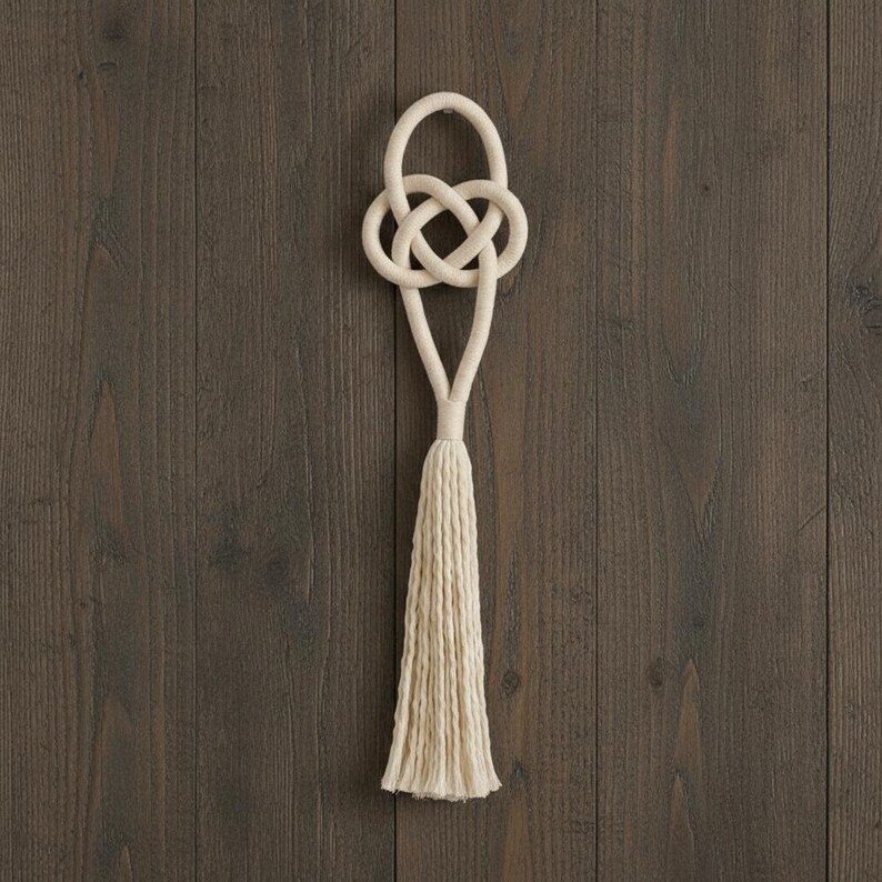 Celtic Knot Macrame Wall Hanging | Rope Wall Decor Nautical Boho | Abstract Black White Art | Unique Engagement Gift image 10