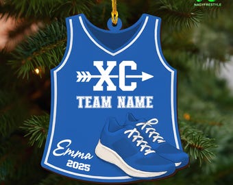 Personalized Cross Country Ornament: Cross Country XC Runner Keepsake, Coach Christmas Gift