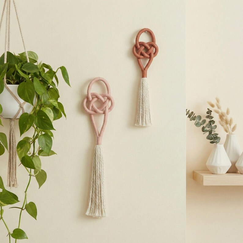 Celtic Knot Macrame Wall Hanging | Rope Wall Decor Nautical Boho | Abstract Black White Art | Unique Engagement Gift image 7