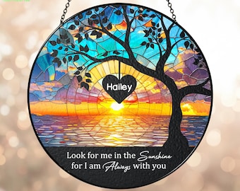 Personalized Memorial Suncatcher Ornament: Loss of Dad Keepsake, Sympathy Remembrance Gift