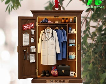 Personalized Doctor Ornament 2025: Medical Scrub Keepsake, Christmas Gift for Healthcare Workers