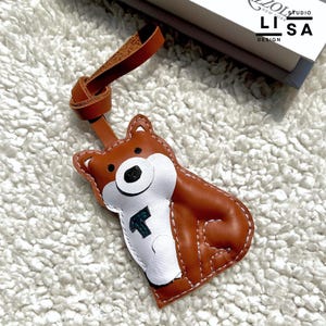 Dog Bag Charm, Real Leather Charm, Dog Keychain, Dog Charm Keychain Charm, Bag Charm Leather, Leather Purse Charm, Bag Charm