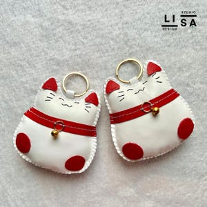 Lucky Cat Bag Charm, Real Leather 100% Handmade, Leather Charm, Bag Keychain, Bag Charm Leather, Leather Purse Charm, Bag Charm, Cat Charm