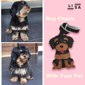 Custom Pet Portrait Leather Bag Charm - Personalized Animal Keychain - Handmade Gift for Pet Lovers - Unique Customizable Charm
