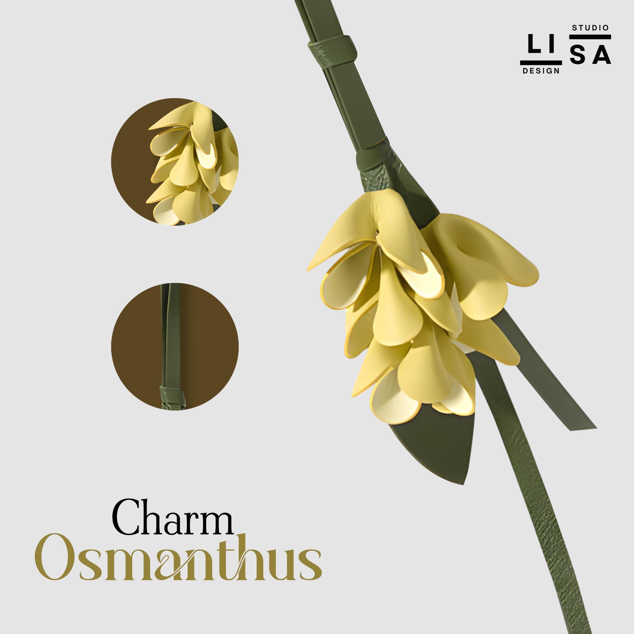 Osmanthus Flower Bag Charm, Real Leather 100% Handmade, Leather Charm, Bag Keychain, Bag Charm Leather, Leather Purse Charm, Bag Charm