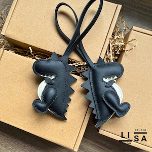 Dinosaur Charm, Real Leather Charm, Keychain Charm, Bag Charm, Bag Charm Leather, Leather Keychain, Leather Purse Charm, Leather Bag Charm