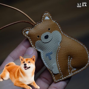 Dog Bag Charm, Real Leather Charm, Dog Keychain, Dog Charm Keychain Charm, Bag Charm Leather, Leather Purse Charm, Bag Charm