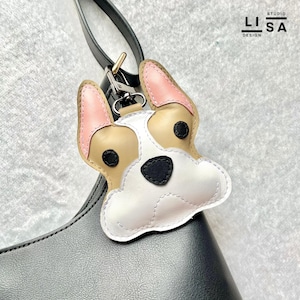 Dog Bag Charm, Real Leather 100% Handmade, Leather Charm, Bag Keychain, Bag Charm Leather, Leather Purse Charm, Bag Charm, Dog Charm