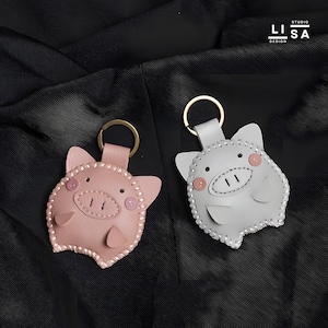 Pig Charm, Real Leather Charm, Keychain Charm, Bag Charm, Bag Charm Leather, Leather Keychain, Leather Purse Charm, Leather Bag Charm