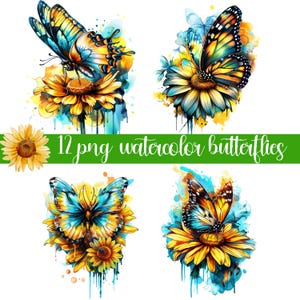 Watercolor Butterflies Clipart Bundle, Floral Butterflies Clipart, Colorful Butterflies Png,Cute Butterflies, Botanical Butterflies Png