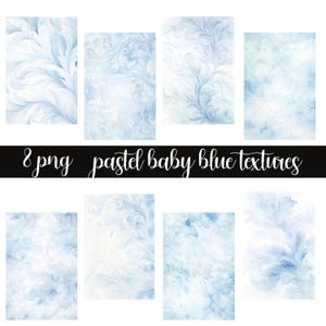 Pastel Watercolor Background, Texture Digital Papers, PNG, Soft Baby Blue Washes, Liquid Ink, Backgrounds and Textures, Procreate