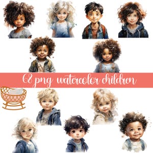 Imágenes prediseñadas de niños divertidos, niña peculiar, imágenes prediseñadas de acuarela imprimibles, PNG de alta calidad, descarga digital, manualidades de papel, revistas basura