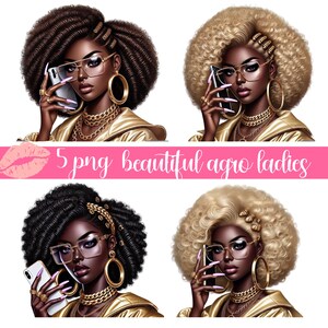 Beautiful Black Women Png Black Girl With Afro Clipart Big Hair Afro Melanin Queen Black Girl Magic Orange Sublimation Digital Download