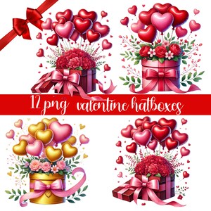 Pacchetto clipart di cappelliere di San Valentino con palloncini a forma di cuore, grafica di San Valentino, San Valentino, regalo di San Valentino PNG, diario spazzatura, clipart