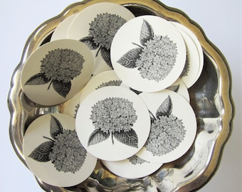 Hydrangea Flower Tags Round Gift Tags Set of 10