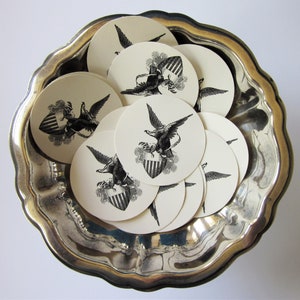 Eagle Coat of Arms Round Gift Tags Set of 10