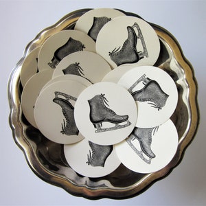 Ice Skate Tags Round Gift Tags Set of 10