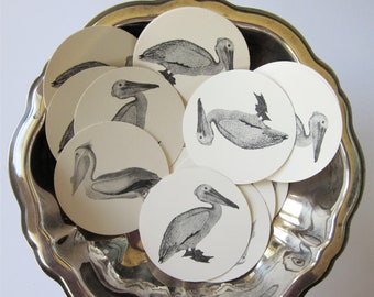 Pelican Tags Round Gift Tags Set of 10