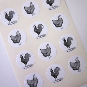 Autocollants de poulet Joints ronds d’un pouce