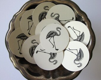 Flamingo Anhänger Rundes Papier Geschenkanhänger 10er Set