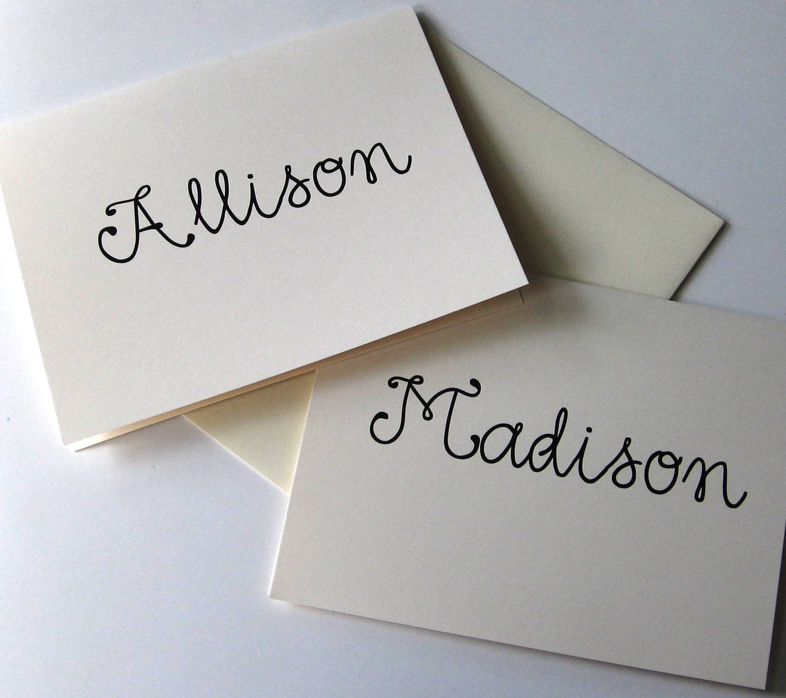 Custom Personalized Name Note Cards Set of 10 With Matching Envelopes ...