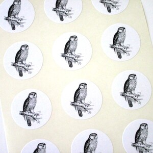 Owl Stickers One Inch Round Seals image 2