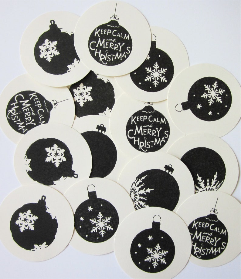 Christmas Ornament Tags Round Paper Gift Tags Set of 10 image 2