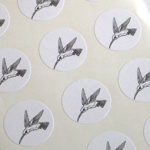 Hummingbird Stickers One Inch Round Seals