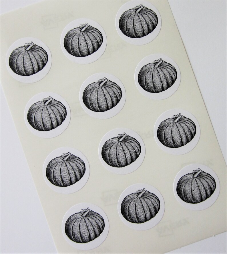 Pumpkin Gourd Stickers One Inch Round Seals - Etsy