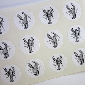 Lobster Stickers One Inch Round Seals