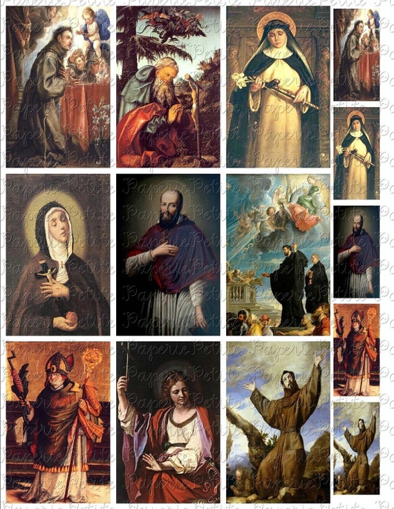 Catholic Saints Digital Download Collage Sheet 2.25 x 3.5 Inch Etsy