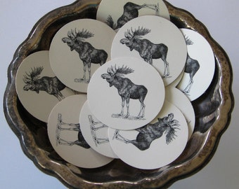 Moose Tags ronde Gift Tags Set van 10