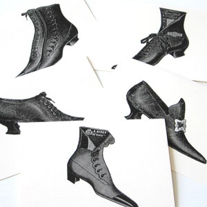 Vintage Shoe Note Cards Set of 10 with Matching Envelopes