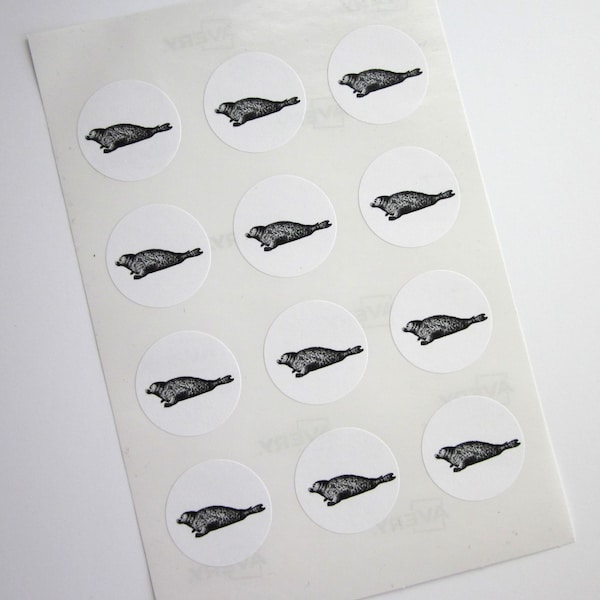 Seal Sealion Stickers One Inch Round Seals